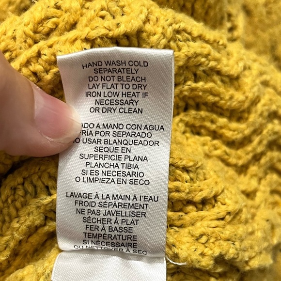 Kut From The Kloth cableknit crewneck sweater gold mustard yellow size small - Picture 5 of 6